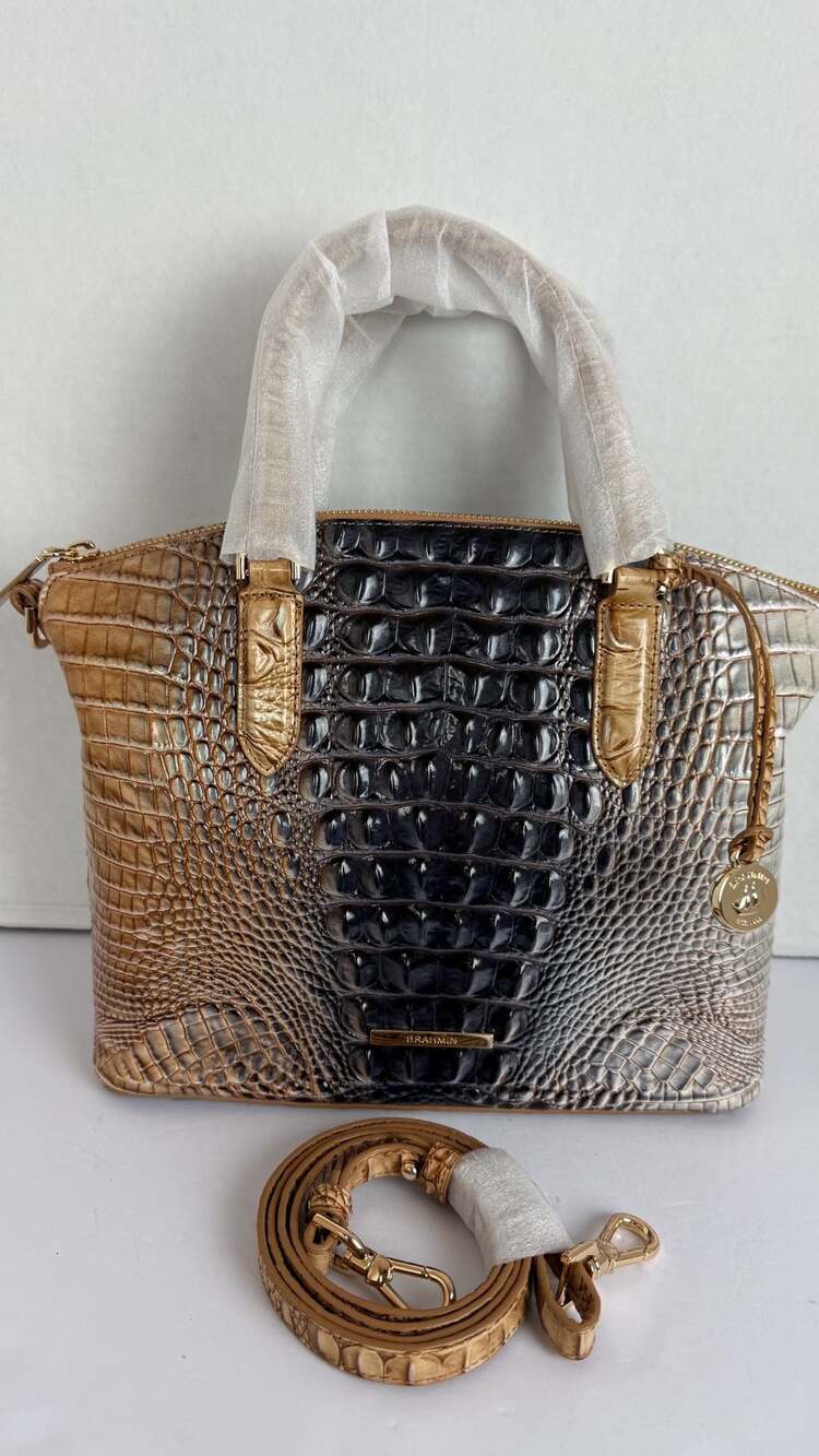 Brahmin Duxbury Satchel Tri-Color Ombre Melbourne Genuine Leather New
